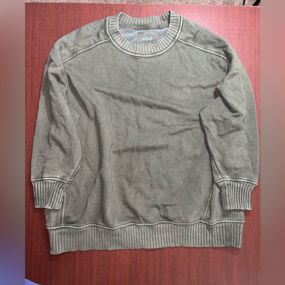 🔥aerie Olive Green Crewneck Sweatshirt